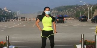 Se viraliza mujer haciendo ejercicio durante golpe de Estado en Birmania