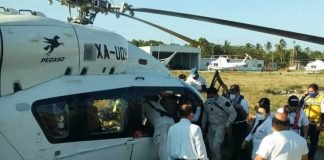 Desplome de helicóptero en inmediaciones de Dos Bocas