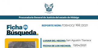 Emite PGJEH tres fichas de búsqueda en las últimas horas