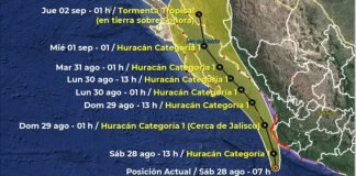 ‘Nora’ se intensifica a huracán categoría 1 Huracán Nora