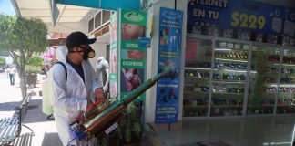 Continúa sanitización de espacios públicos en Tula Sanitización Tula