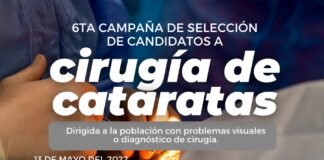 Selección de candidatos a cirugía de cataratas el 13 de mayo en Tulancingo