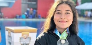 Oro obtenido por la nadadora hidalguense, María Esther en Colombia