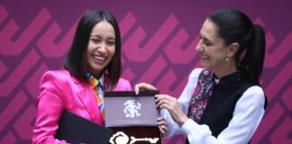 Entrega Sheinbaum la ‘Llave de la ciudad’ a Katya Echazarreta
