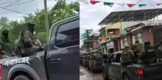 Presuntos sicarios del CJNG desfilan armados en fiesta religiosa en Guerrero
