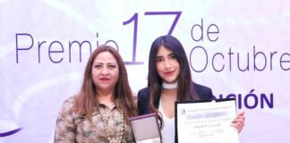 Entrega IEEH el ‘Premio17 de Octubre’ a Jimena Valentina García Amezcua