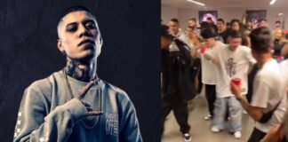 Santa Fe Clan baila «El payaso del rodeo» con amigos y cae al suelo