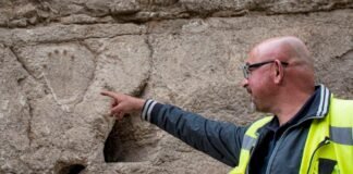 Arqueólogos de Israel encuentran una mano tallada en muro de la Ciudad Vieja Arqueólogos de Israel encuentran una mano tallada en muro de la Ciudad Vieja