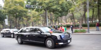 En “La Bestia”, llega Biden a Palacio Nacional; comparten mensaje de amistad NotiPress - Cadillac One - Joe Biden