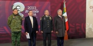 El presidente López Obrador anuncia que Luis Rodríguez Bucio, excomandante de la Guardia Nacional, es el nuevo subsecretario de Seguridad. Foto: Captura