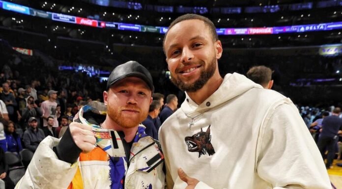 ‘Canelo’ Álvarez y Stephen Curry se encuentran en partido de Lakers