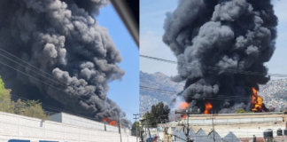 Fuerte incendio en recicladora de Ecatepec moviliza a cuerpos de emergencia