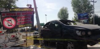 Colocan ‘Monumento a la imprudencia’ en Tulancingo