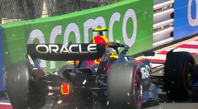 Checo Pérez choca y saldrá último en Mónaco: «Es un error costoso»