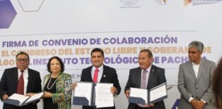 El Congreso del Estado de Hidalgo firmó convenio de colaboración con el Instituto Tecnológico Nacional de México, campus Pachuca