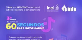 INAI, INFOCDM y el ITAIH invitan a los creadores en TikTok al concurso “60 segundos para informarme”