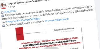 Formalizan denuncia por magnicidio contra presidente de Ecuador Guillermo Lasso Denuncia contra Guillermo Lasso