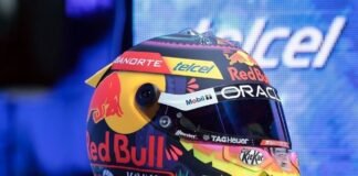 Checo Pérez presentó diseño del casco que usará en el GP de México 2023
