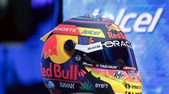 Checo Pérez presentó diseño del casco que usará en el GP de México 2023