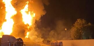 Explotan pipas con combustible sobre la carretera Tlahuelilpan-Tula