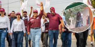 Detienen a borracho por lanzar botella a candidata de Morena en Apan