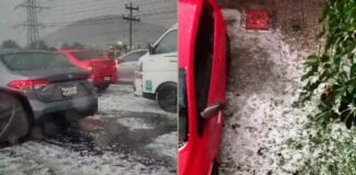 Lluvia y granizo provoca caos vial y encharcamientos en el Edomex