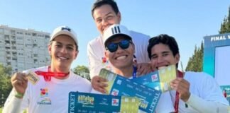 Equipo mexicano de tiro con arco a París 2024 con carro completo