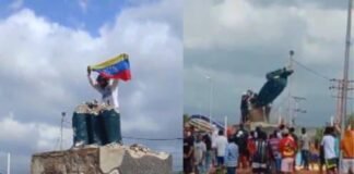 Derriban estatuas de Chávez en Venezuela tras reelección Maduro