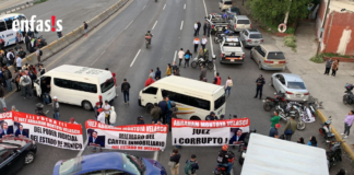 Bloqueo en la México-Pachuca, denuncian despojo de predio