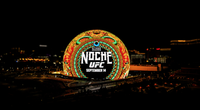 Todo listo para la Noche UFC con la alta tecnología de The Sphere, Las Vegas