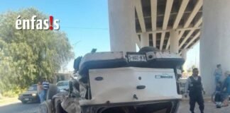 Tren arrolla camioneta en Teocalco; dos personas pierden la vida