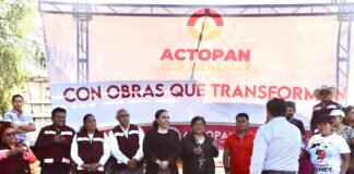 Imelda Cuéllar inaugura drenaje sanitario en El Huaxtho