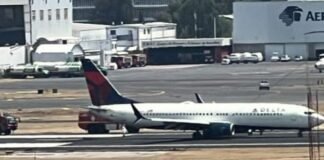 Avión Delta activa protocolos de emergencia en el AICM