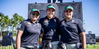 Equipo femenil de tiro con arco celebra medalla de oro en Copa del Mundo