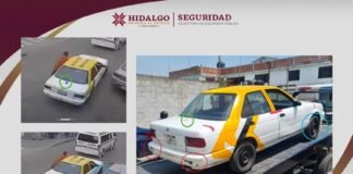 Aseguran taxi implicado en agresión a personal de Semoth en Tulancingo