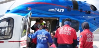 Salud de Hidalgo trasladó a 284 personas por vía aérea durante contingencias