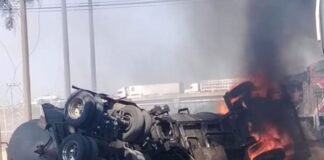 Explosión por choque entre pipa y tren alarma a Teocalco, en Tula