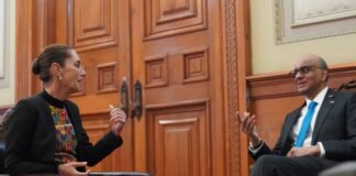 Sheinbaum recibe al presidente de Singapur en Palacio Nacional