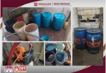 SSPH asegura predio con más de 7 mil litros de combustible robado en Singuilucan