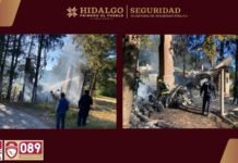 Controlan incendio en cabaña de Mineral del Chico; no hubo lesionados