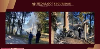 Controlan incendio en cabaña de Mineral del Chico; no hubo lesionados