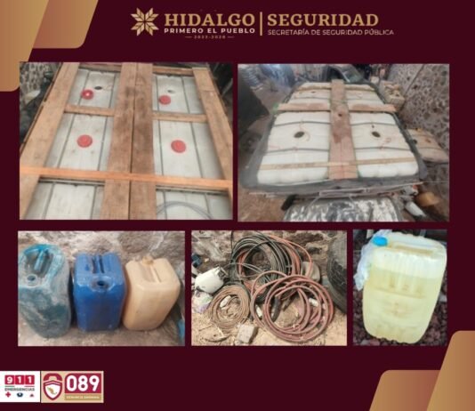 Desmantelan centro ilegal de hidrocarburo y vehículos robados en Alfajayucan