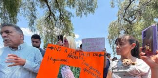 Protestan familias ante la amenaza que existe sobre áreas verdes de Pachuca