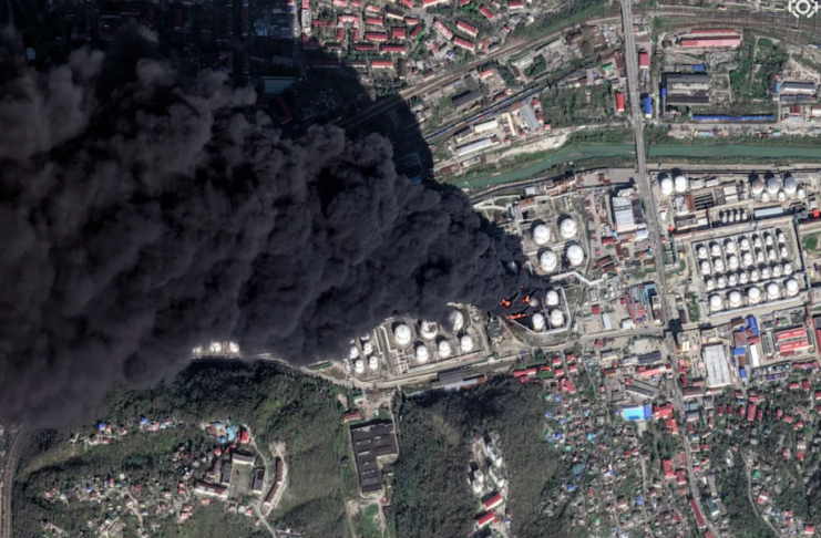 Drones ucranianos incendian instalaciones petroleras rusas