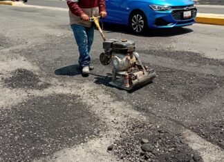 Intensifican programa de bacheo en Tulancingo