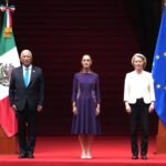 Sheinbaum recibe a líderes de la Unión Europea en Palacio Nacional