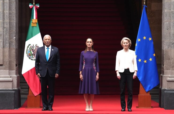 Sheinbaum recibe a líderes de la Unión Europea en Palacio Nacional