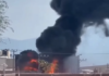 Incendio consume local en la Central de Abastos de Tezontepec de Aldama
