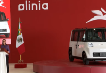 Sheinbaum presenta el Olinia 1, el primer automóvil eléctrico