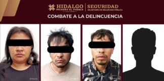 Detienen a cuatro con arma y droga en Tezontepec de Aldama